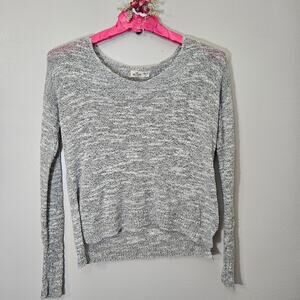 Hollister Marled Knit V-Neck Cropped Sweater Women XS Y2K